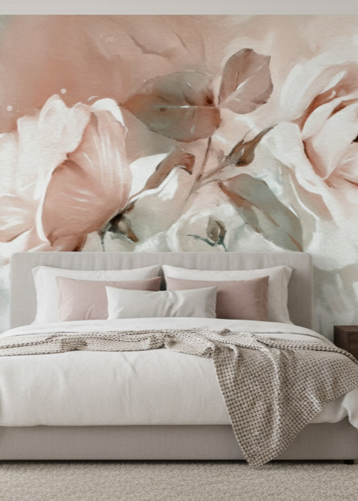 Abstract Pastel Floral Wall Mural