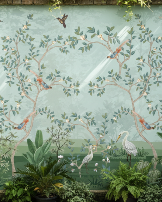 Art Nouveau Aviary Mural