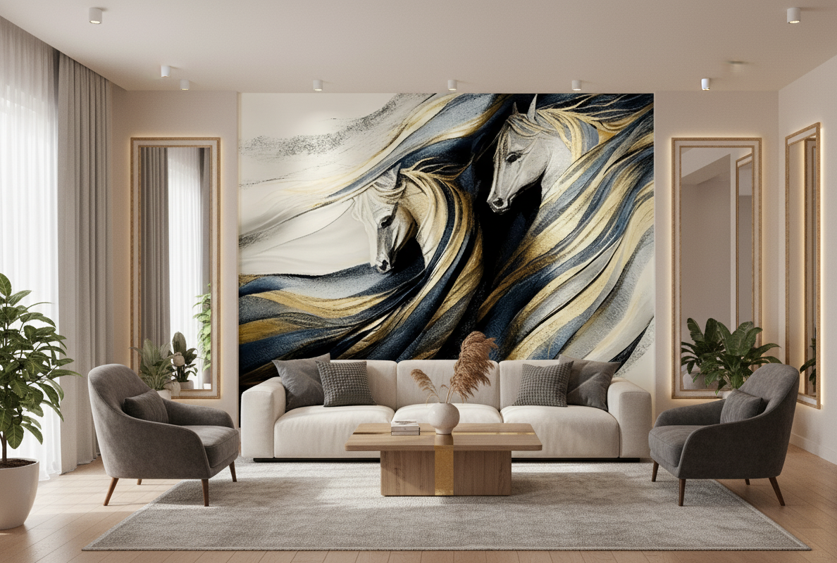 Abstract Horse Wall Art Mural