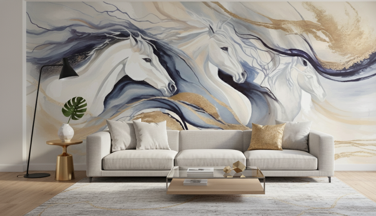 Whispers of the Wild, A Golden Equine Dance