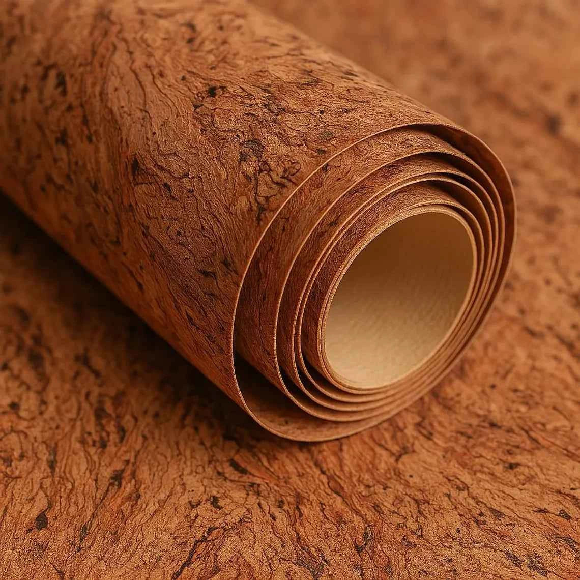 Eco-Friendly Brown Cork Wallpaper