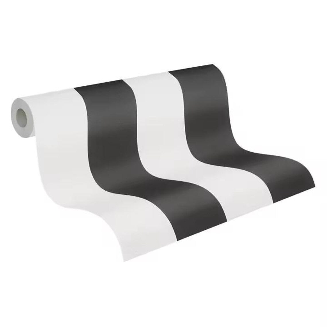 Bold Black and White Striped Wallpaper
