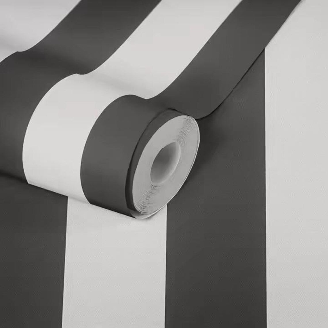 Bold Black and White Striped Wallpaper