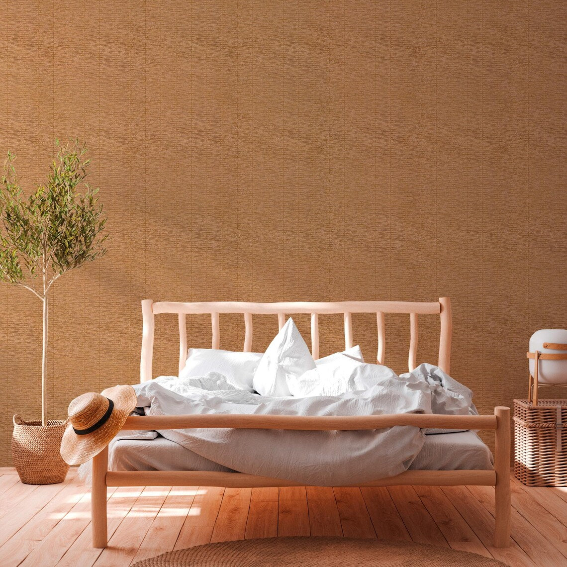 Terracotta Woven Texture Wallpaper