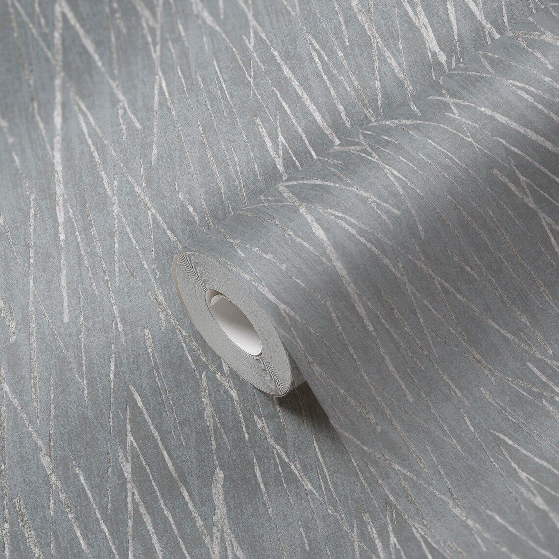 Slate Grey Abstract Scratch Wallpaper, Silver Metallic Line Textured
