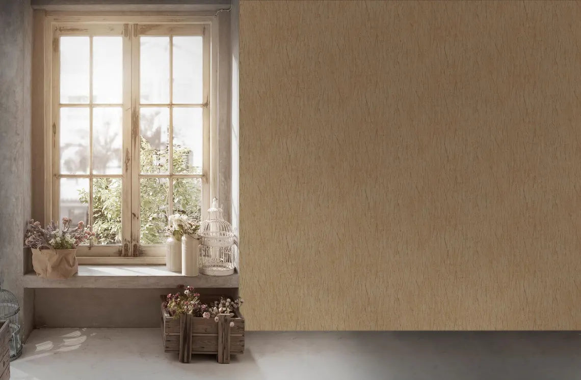 Warm Tan Abstract Scratch Wallpaper, Metallic Gold