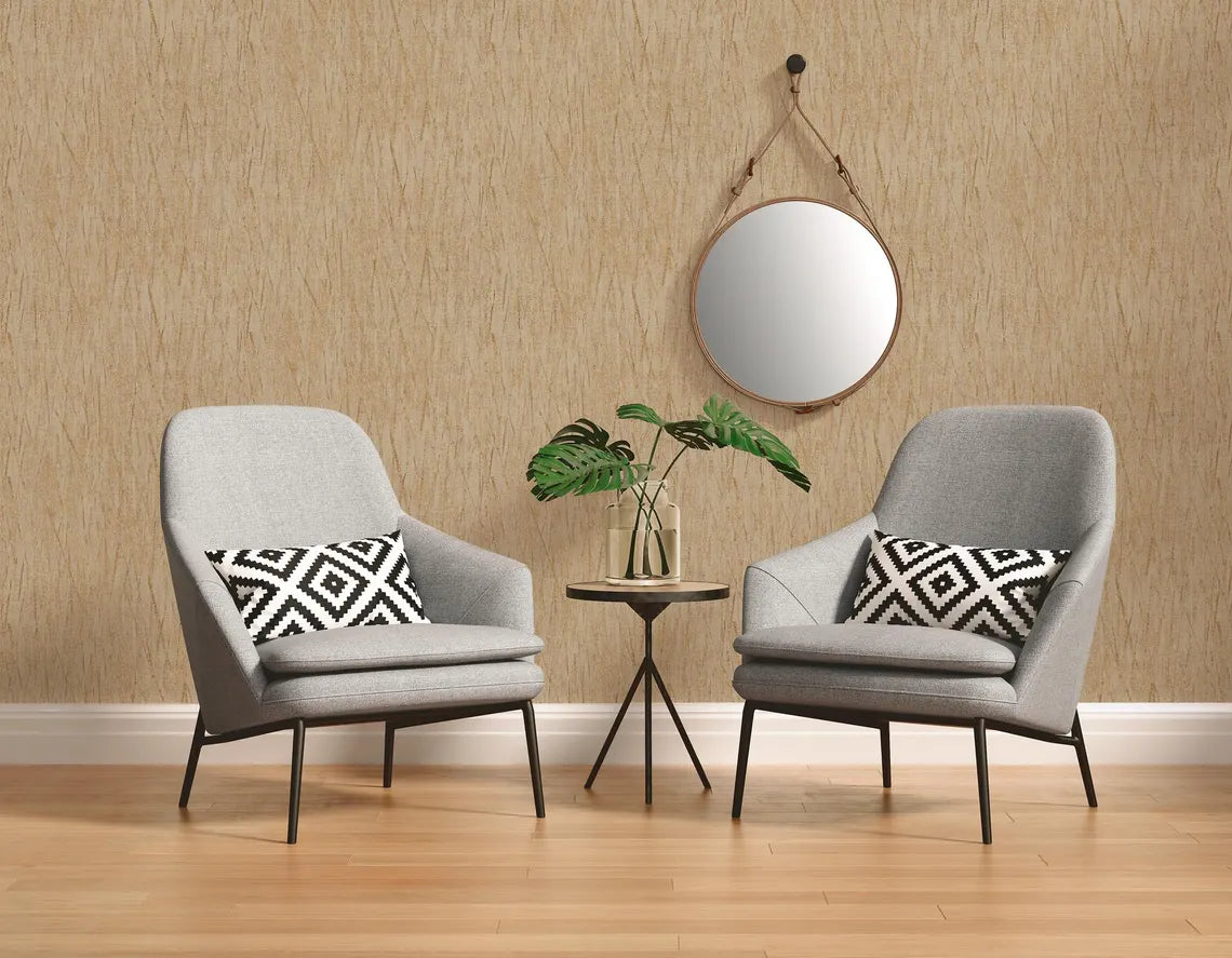 Warm Tan Abstract Scratch Wallpaper, Metallic Gold