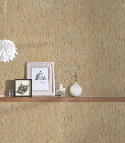 Warm Tan Abstract Scratch Wallpaper, Metallic Gold