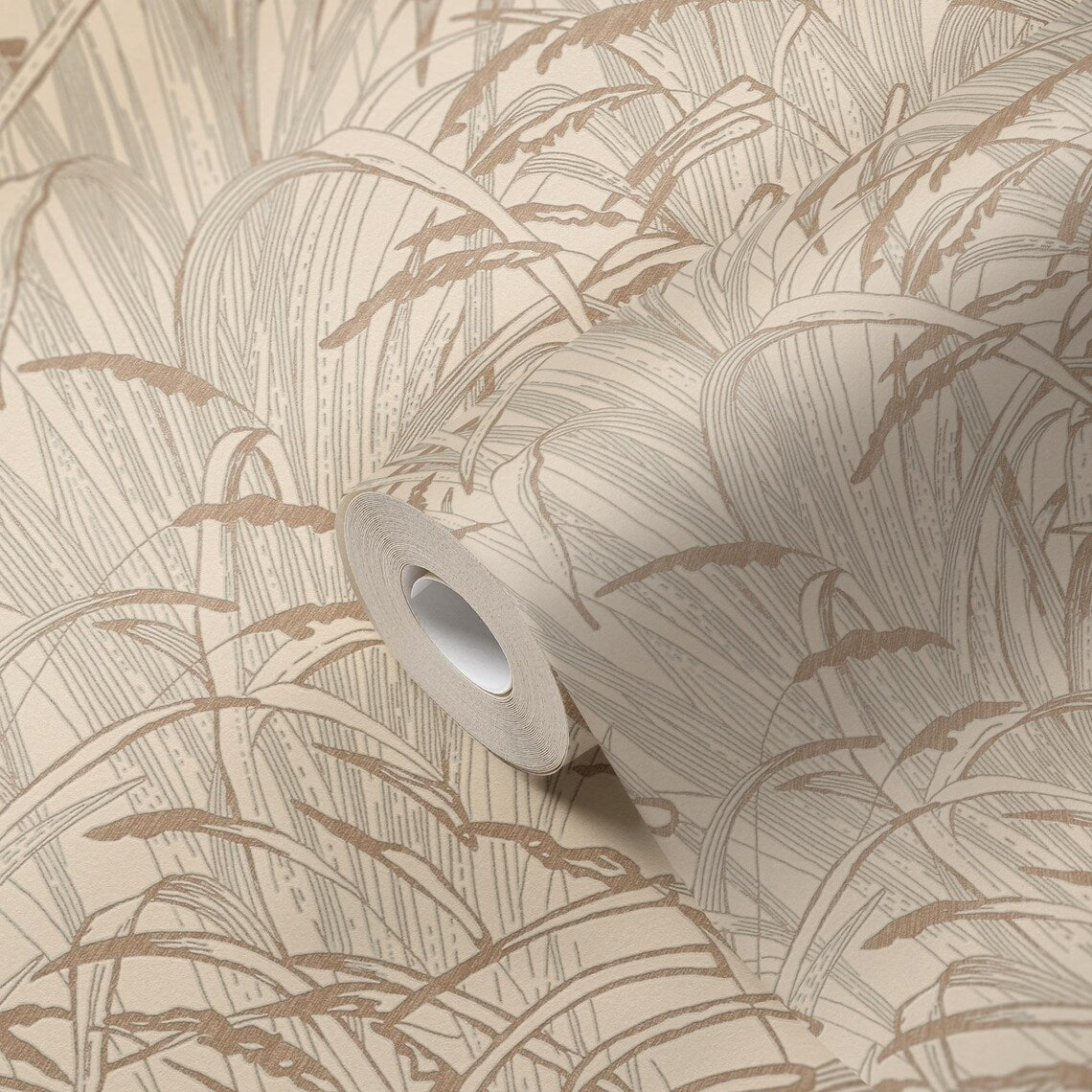 Neutral Tall Grass Botanical Wallpaper