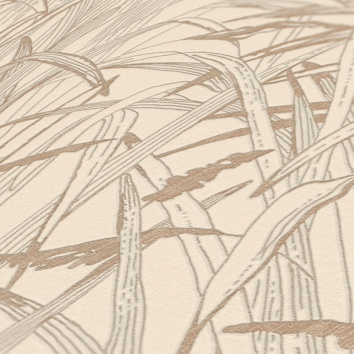 Neutral Tall Grass Botanical Wallpaper