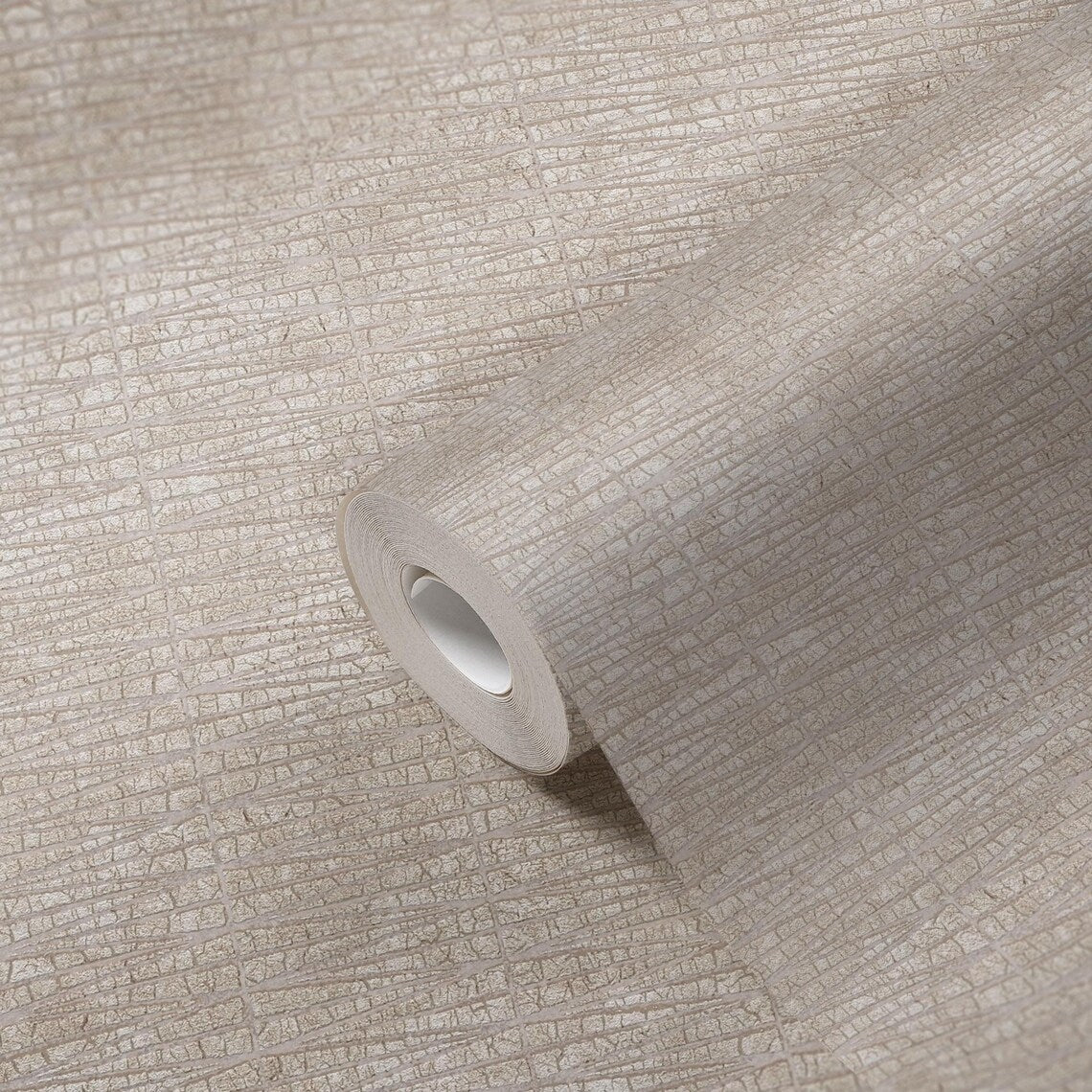 Light Beige Crackle Texture Wallpaper, Fissured Distressed Stucco