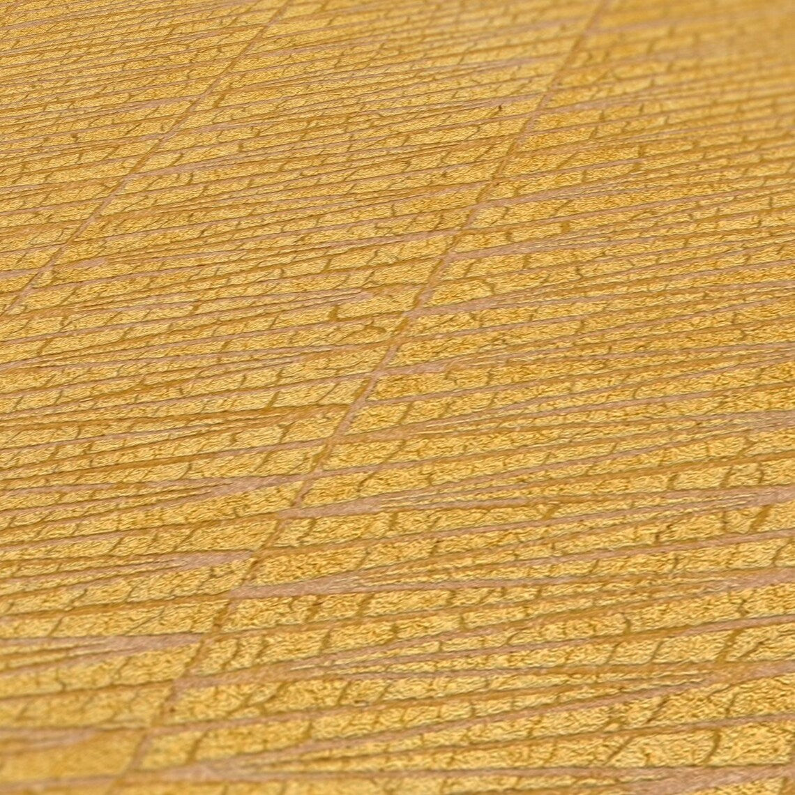 Metallic Gold Woven Texture Wallpaper, Herringbone Cane Effect