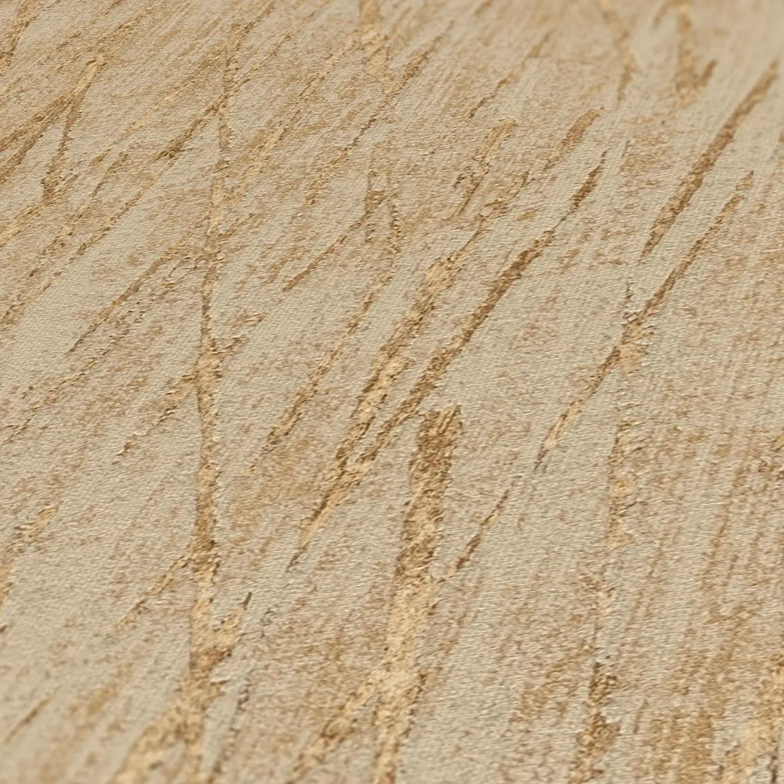 Warm Tan Abstract Scratch Wallpaper, Metallic Gold