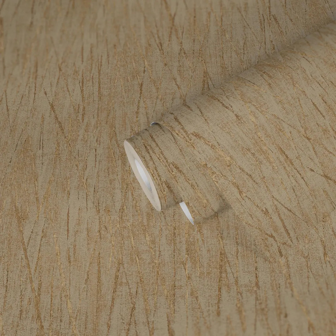 Warm Tan Abstract Scratch Wallpaper, Metallic Gold