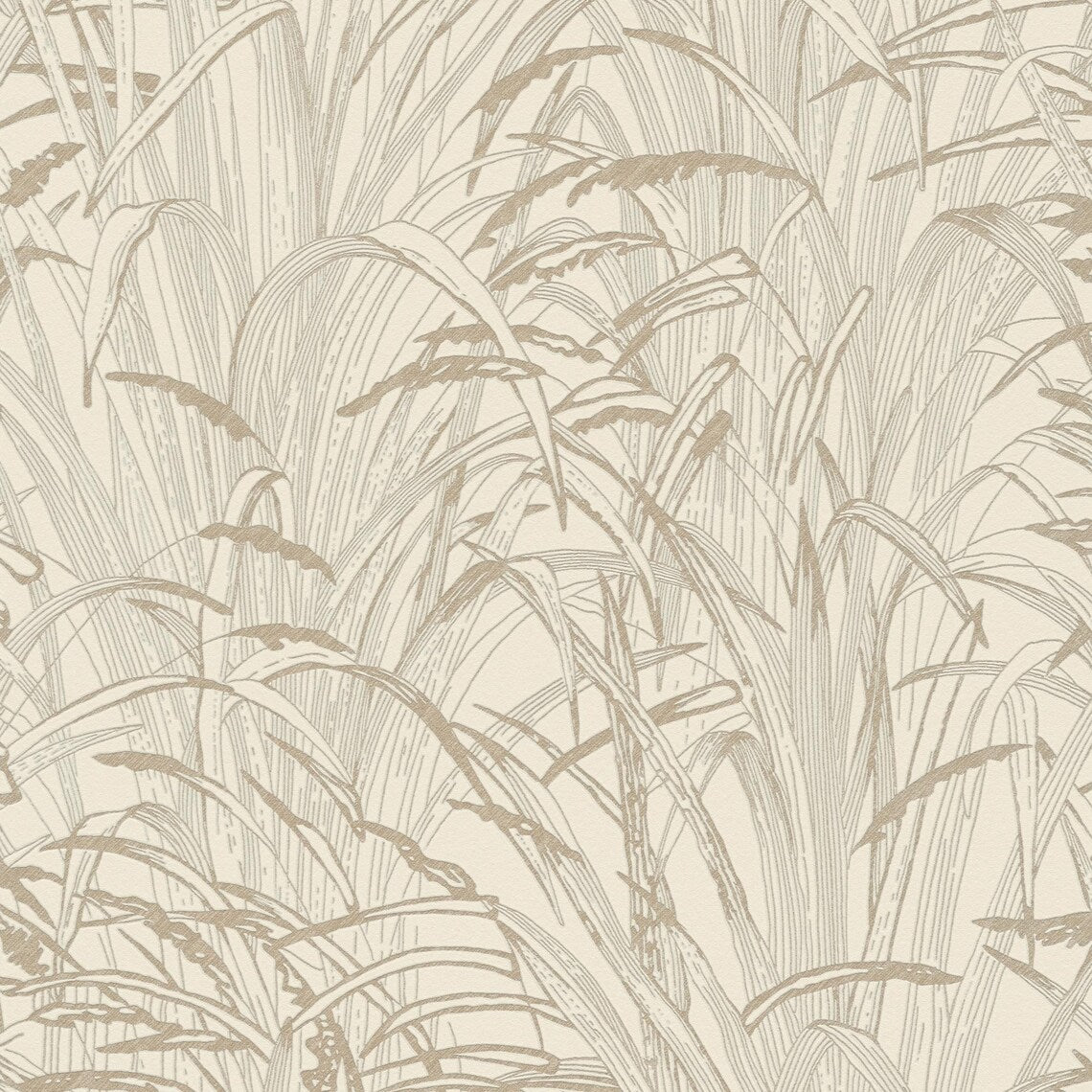 Neutral Tall Grass Botanical Wallpaper