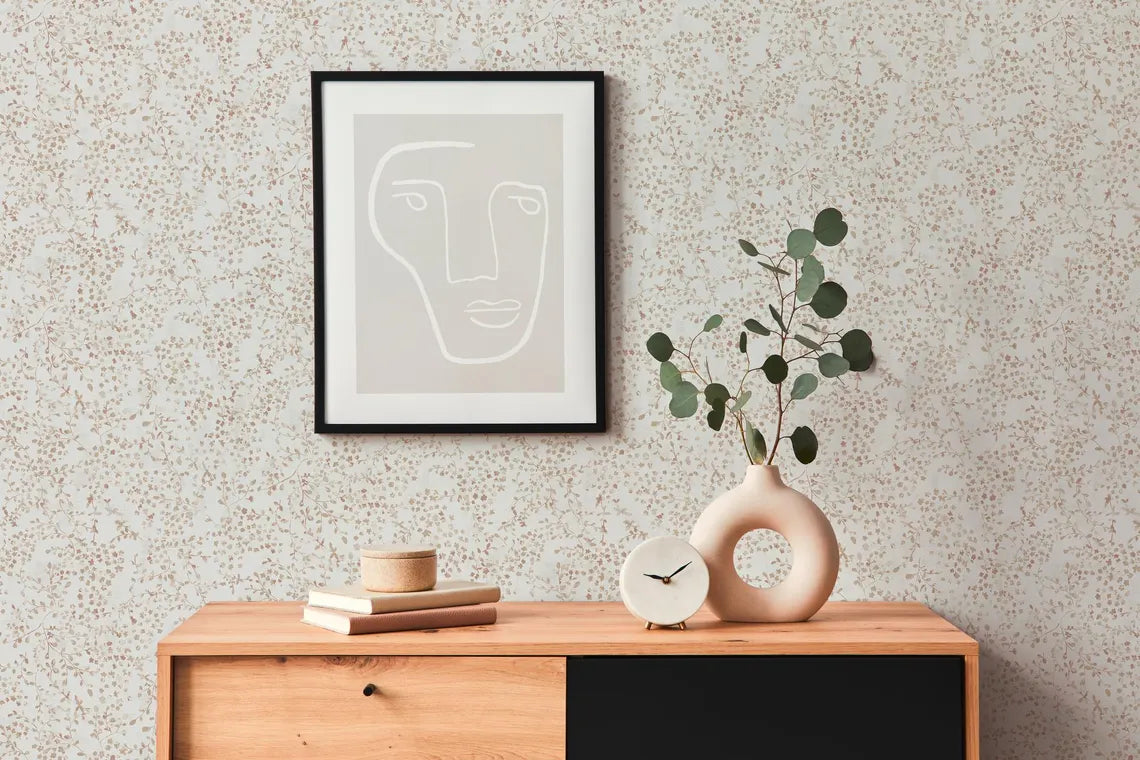 Subtle Botanical Leaf and Vine Wallpaper