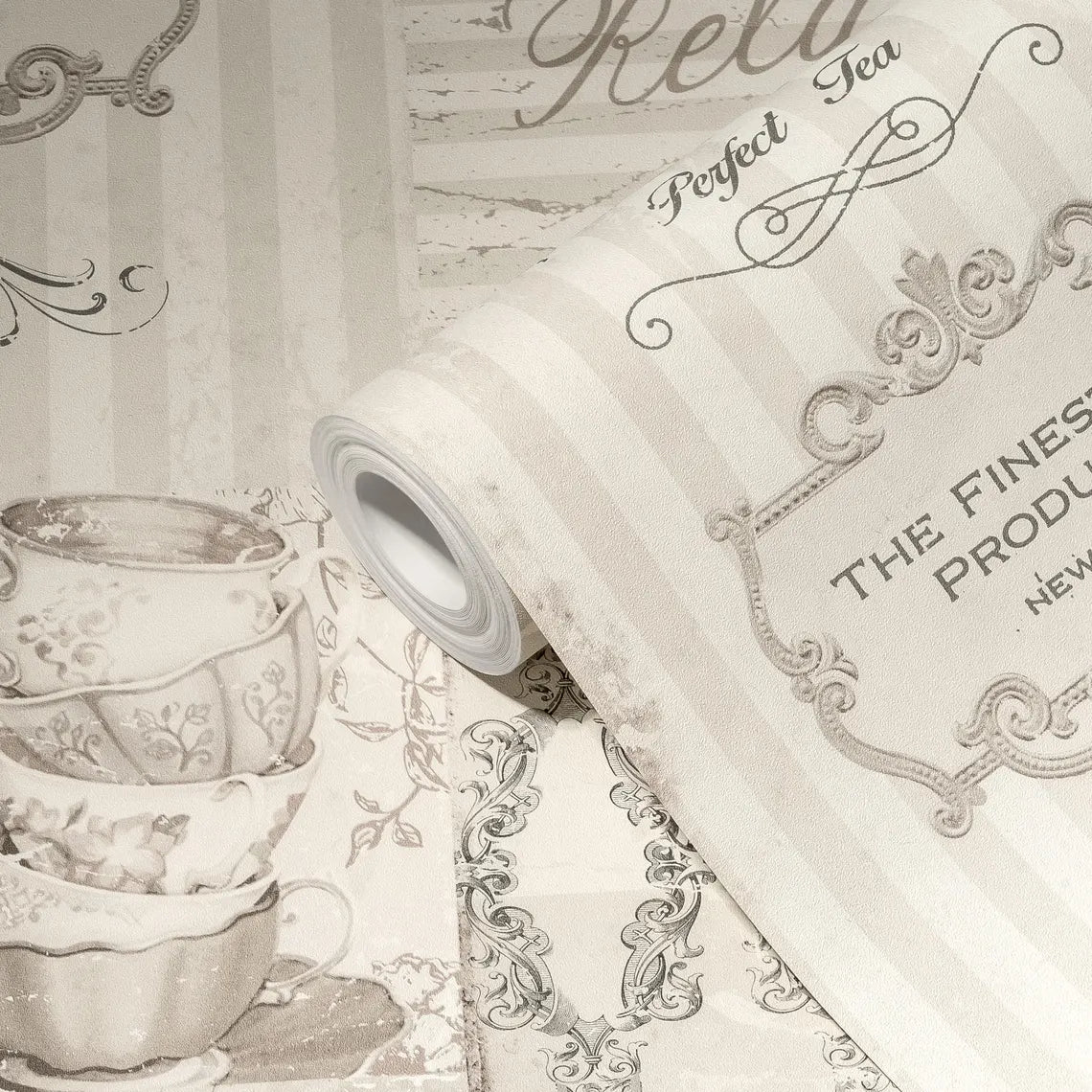 Vintage Tea Party Collage Wallpaper