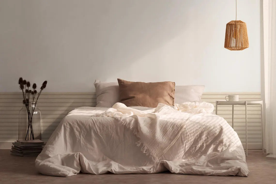 Natural Beige Wood Slat Effect Wallpaper, Embossed Light Stripe