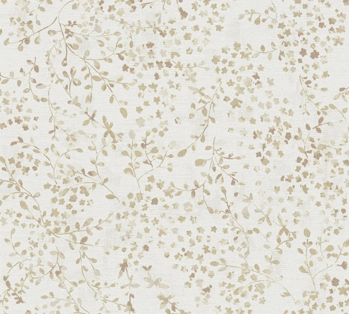 Subtle Botanical Leaf and Vine Wallpaper