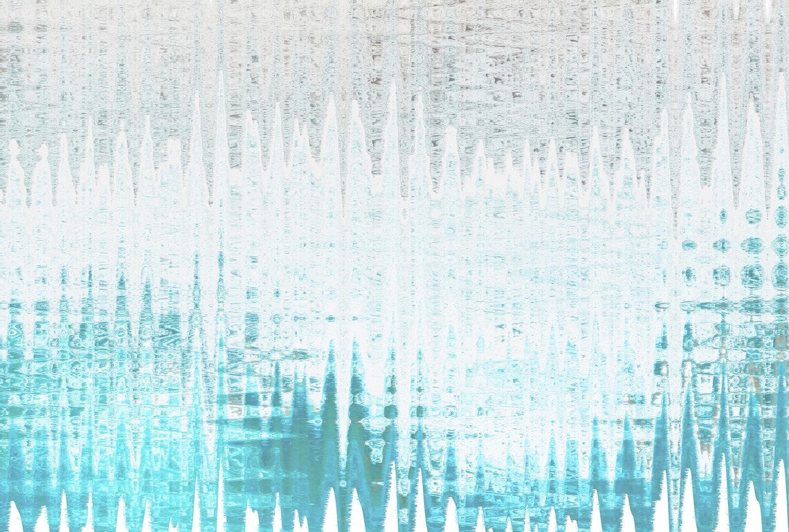 Icy Blue Abstract Mural: Textured Wall Art, Modern Liquid Glass Design