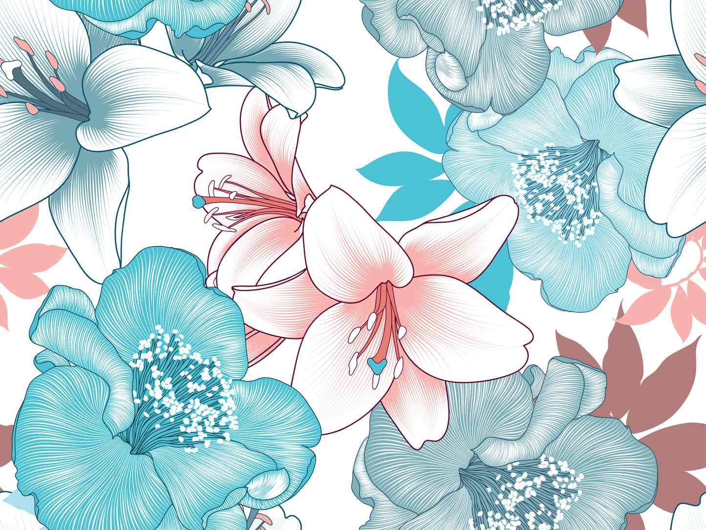 Modern Oversized Lily Mural