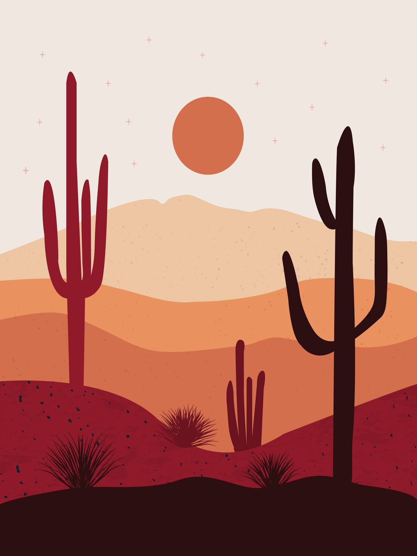 Desert Oasis Wall Mural - Southwest Landscape Art for Living Room