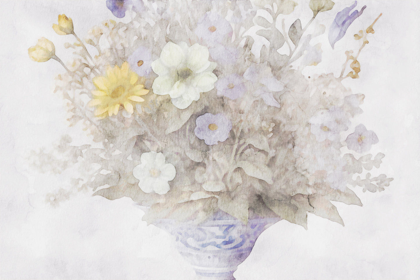 Dreamy Abstract Watercolor Floral Wall Mural