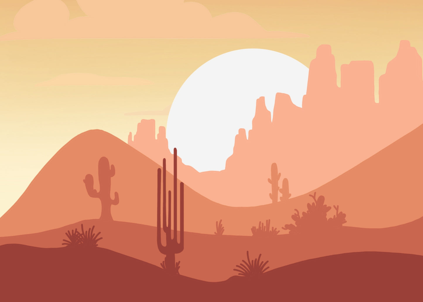 Golden Hour Desert Mural