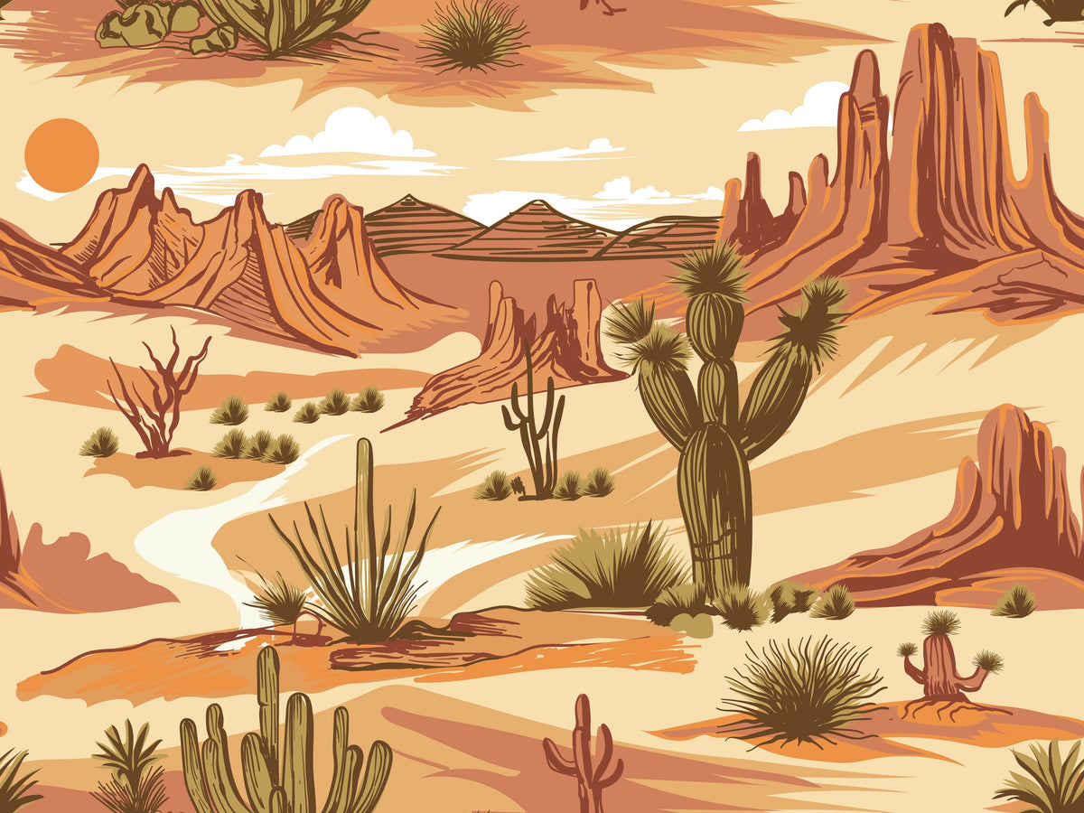Bohemian Desert Landscape Mural