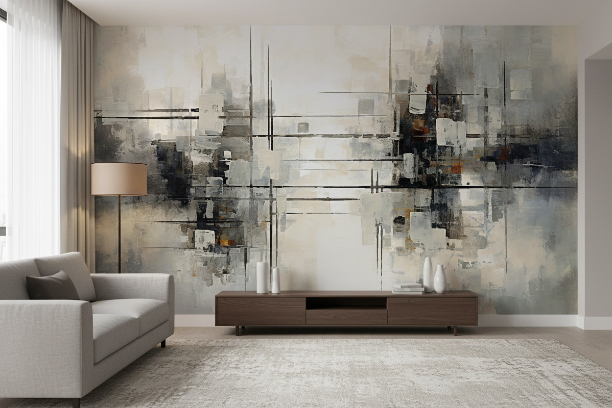 Abstract Cityscape Wall Mural