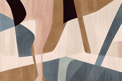 Abstract Wall Mural, Boho Neutral Geometric Wall Art for Living Room