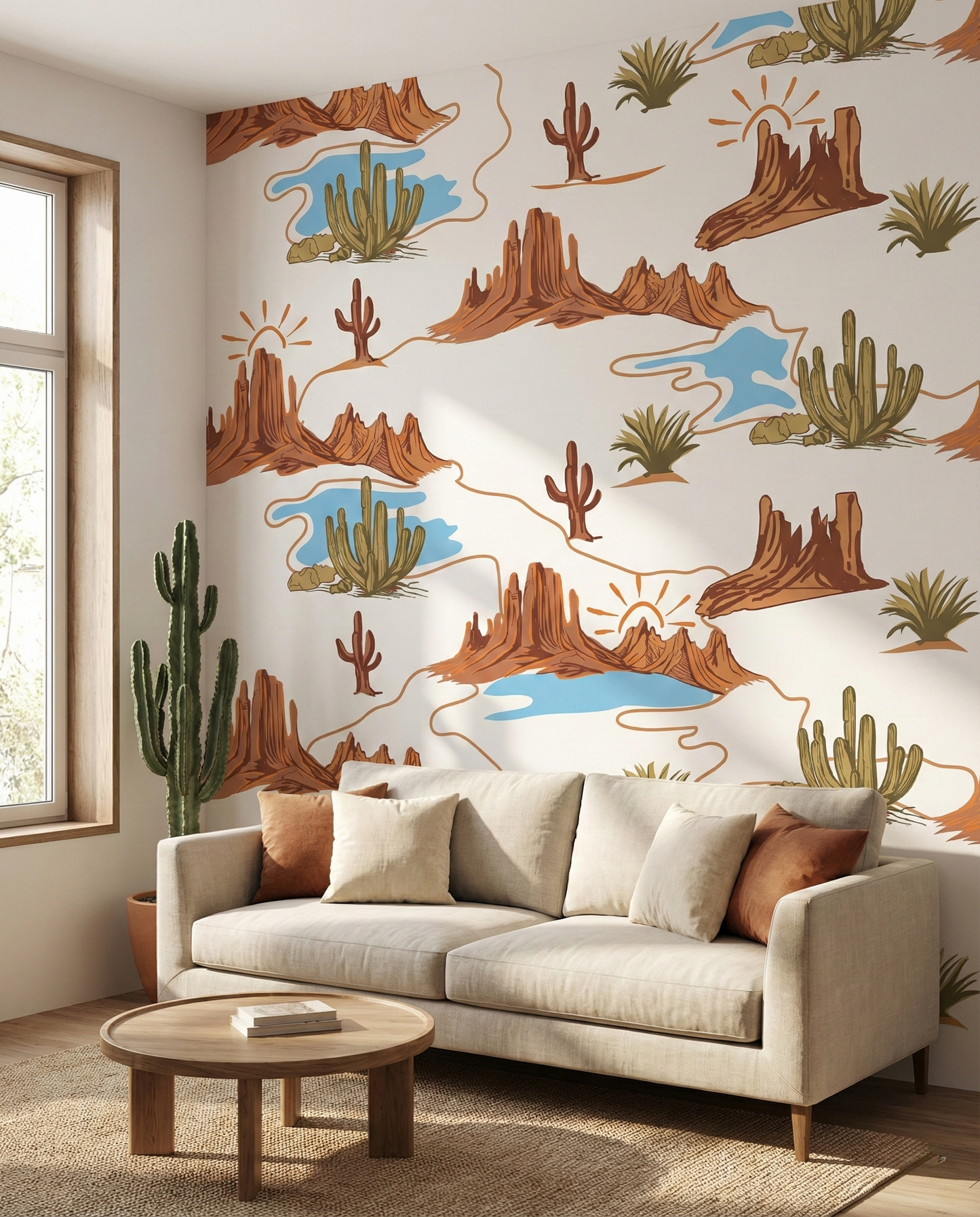 Seamless Cactus & Red Rock Mural