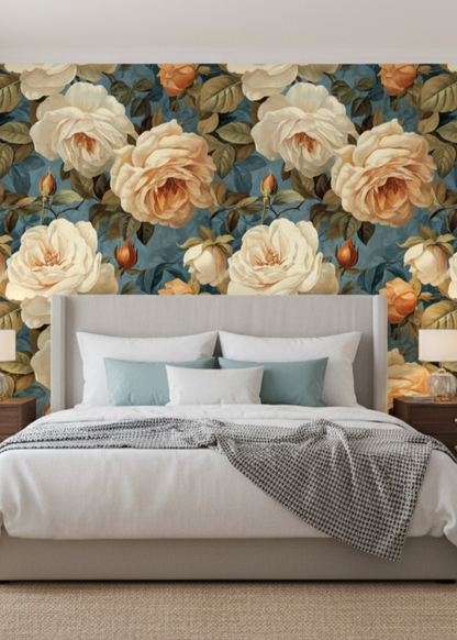 Vintage Dutch Floral Wall Mural