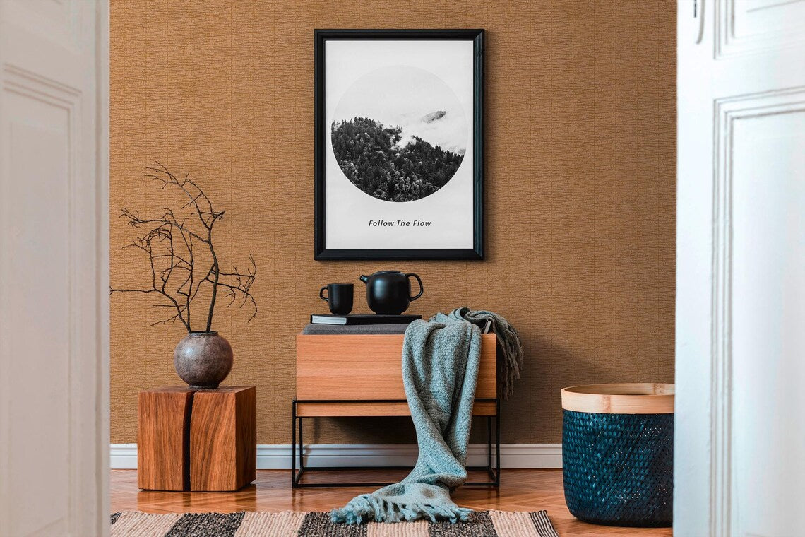 Terracotta Woven Texture Wallpaper