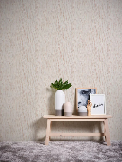 Blush Pink Abstract Scratch Wallpaper, Rose Gold Line Textured