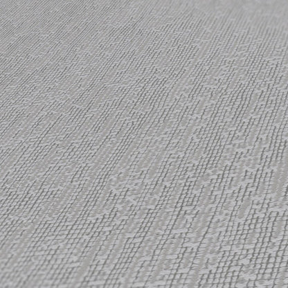Medium Grey Woven Hessian Fabric Texture Wallpaper
