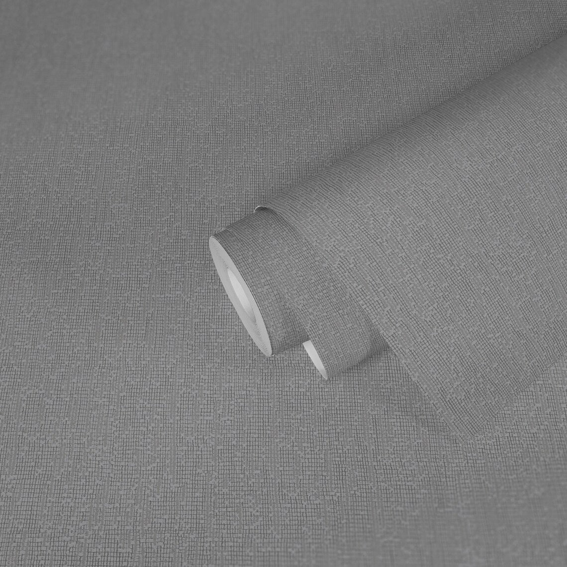 Medium Grey Woven Hessian Fabric Texture Wallpaper