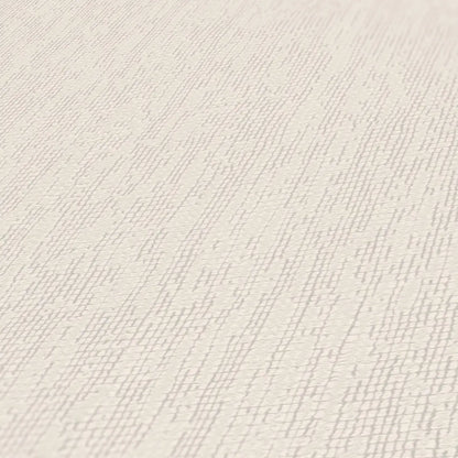 Light Cream Woven Linen Fabric Texture Wallpaper