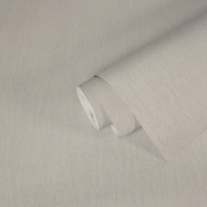 Light Cream Woven Linen Fabric Texture Wallpaper