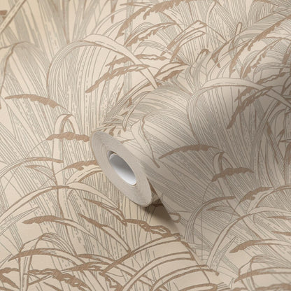 Neutral Tall Grass Botanical Wallpaper