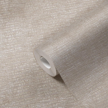 Light Beige Crackle Texture Wallpaper, Fissured Distressed Stucco