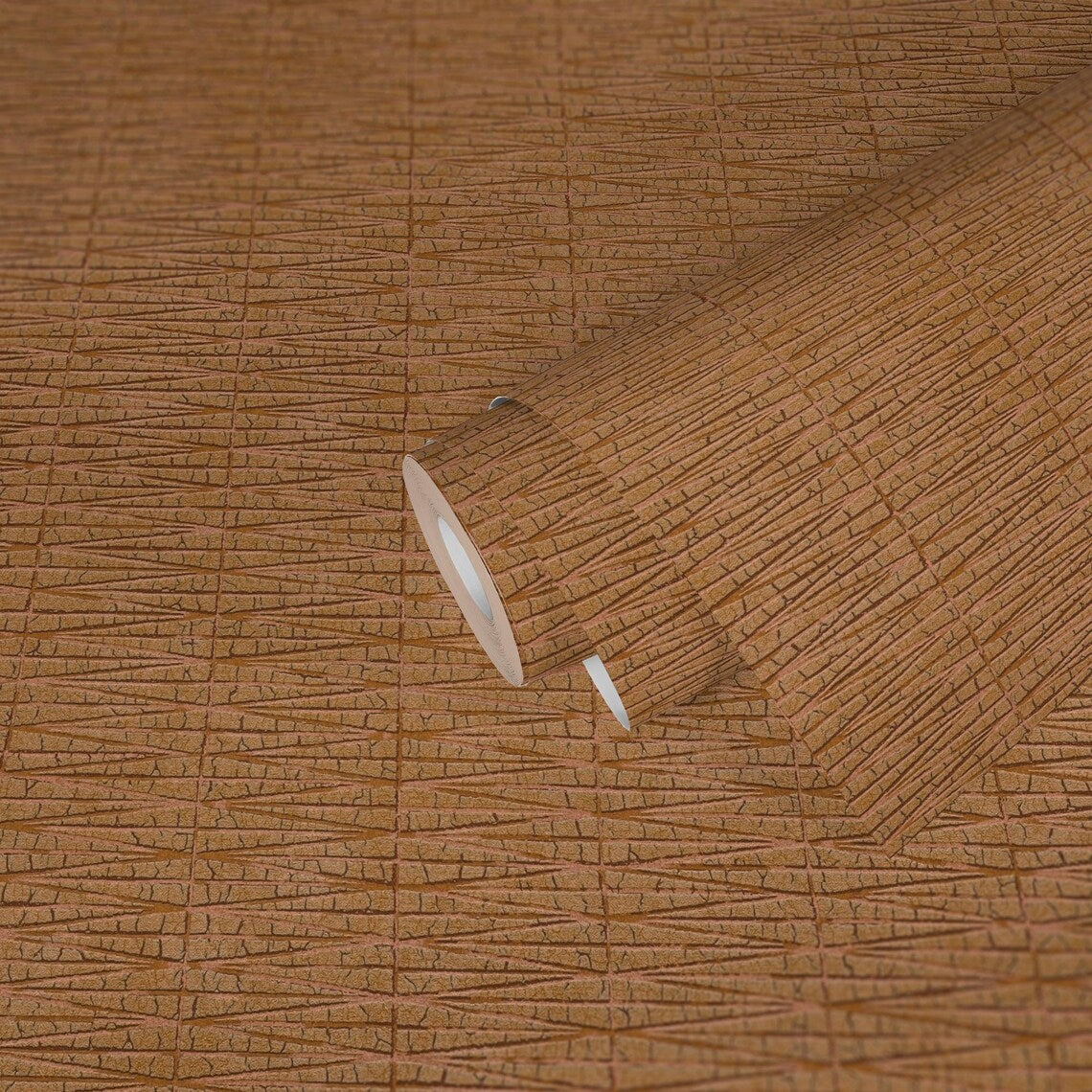 Terracotta Woven Texture Wallpaper