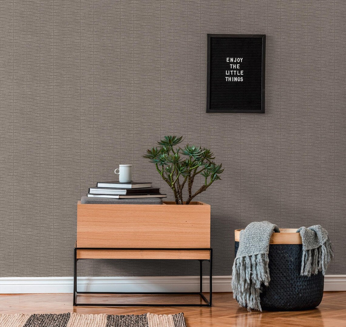 Neutral Grey Woven Texture Wallpaper