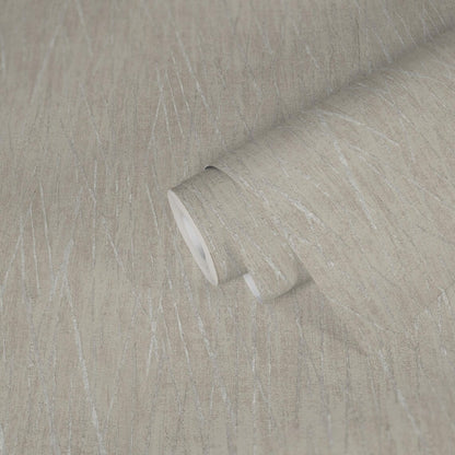 Light Beige Abstract Scratch Wallpaper, Subtle Silver Metallic Line