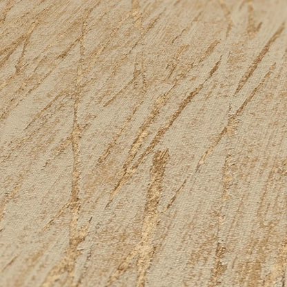 Warm Tan Abstract Scratch Wallpaper, Metallic Gold