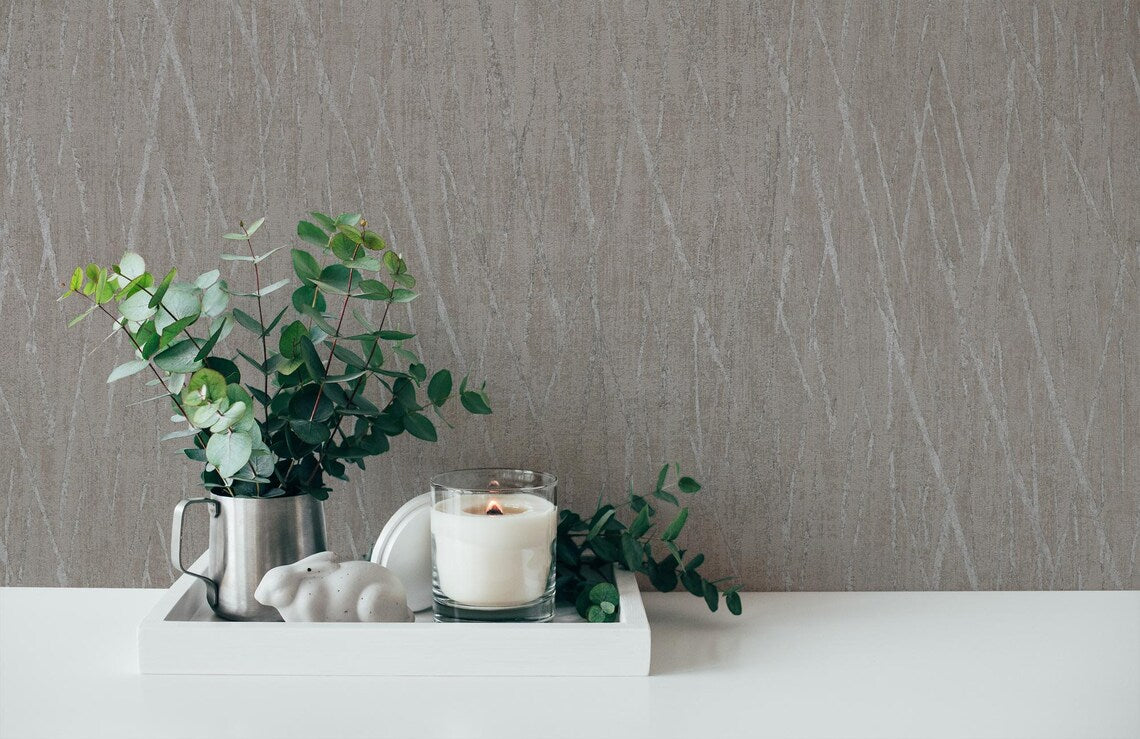 Deep Taupe Abstract Scratch Wallpaper