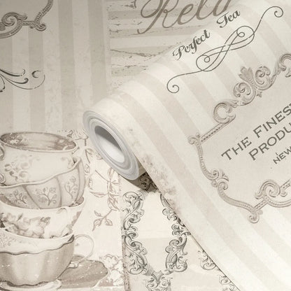 Vintage Tea Party Collage Wallpaper