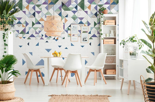 Patchwork Ombre, Geometric Triangle Fade Mural