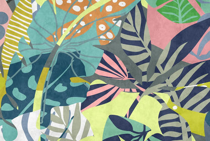 Tropical Leaf and Foliage Mural Art