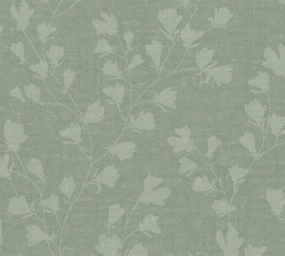 Sage Green Floral Trail Wallpaper